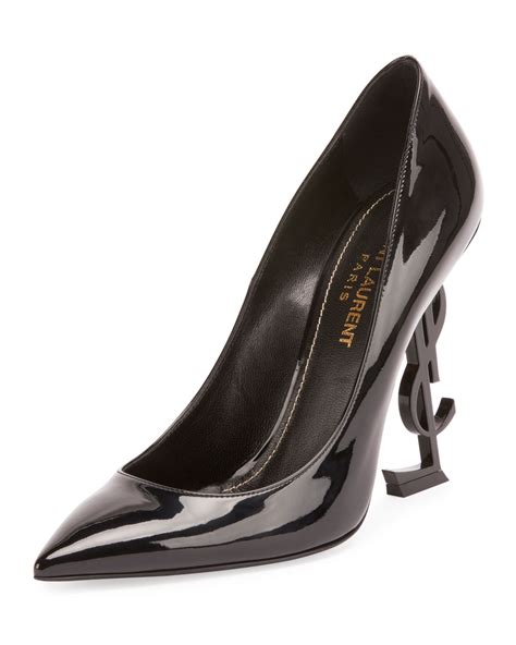 ysl black patent leather pumps|YSL heel pump 110mm.